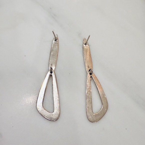 Sterling Silver Geometric Pierced Earrings - Picture 4 of 5